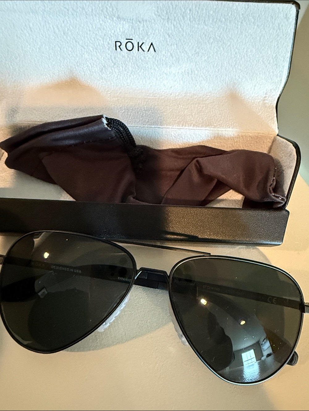 RŌKA Black Aviator Sunglasses